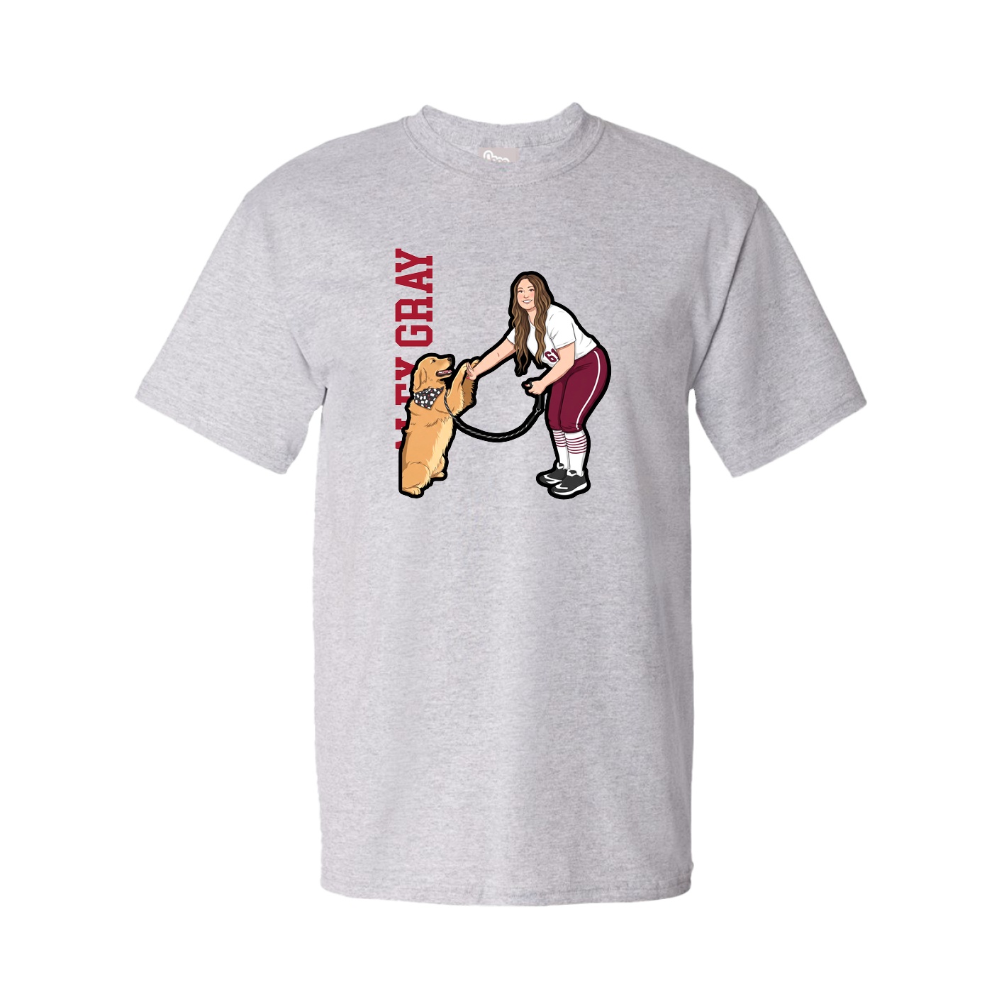 Tee — Name Vertical in Grey