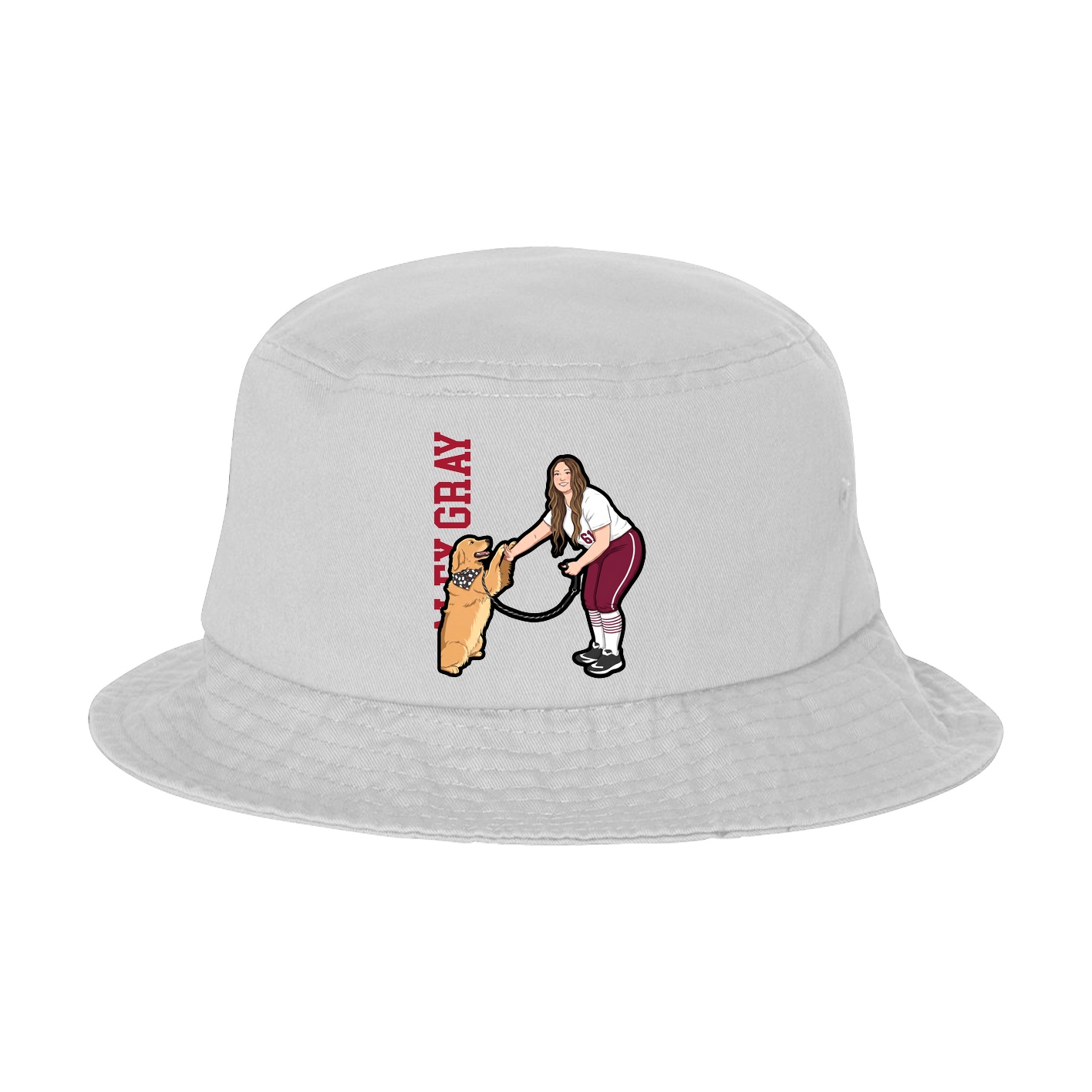 Bucket Cap — Name Vertical in White