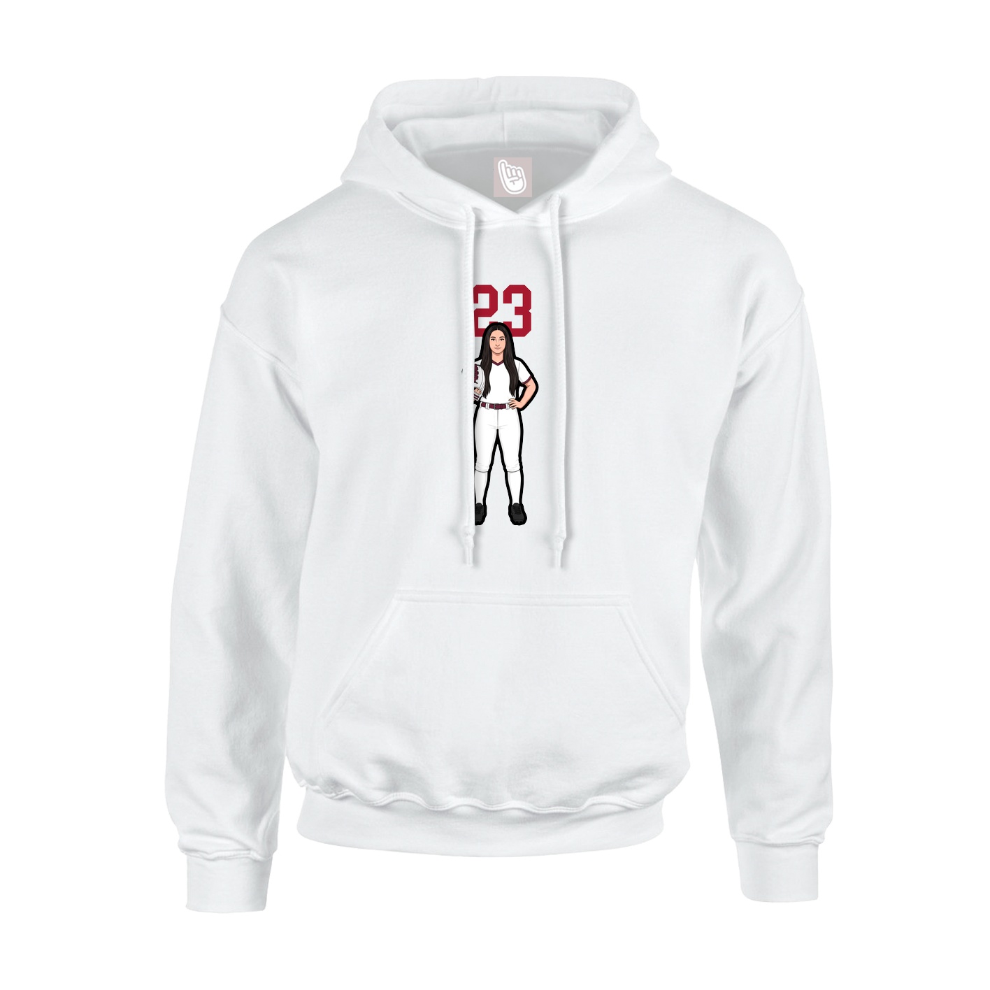 Hoodie — Number Top in White