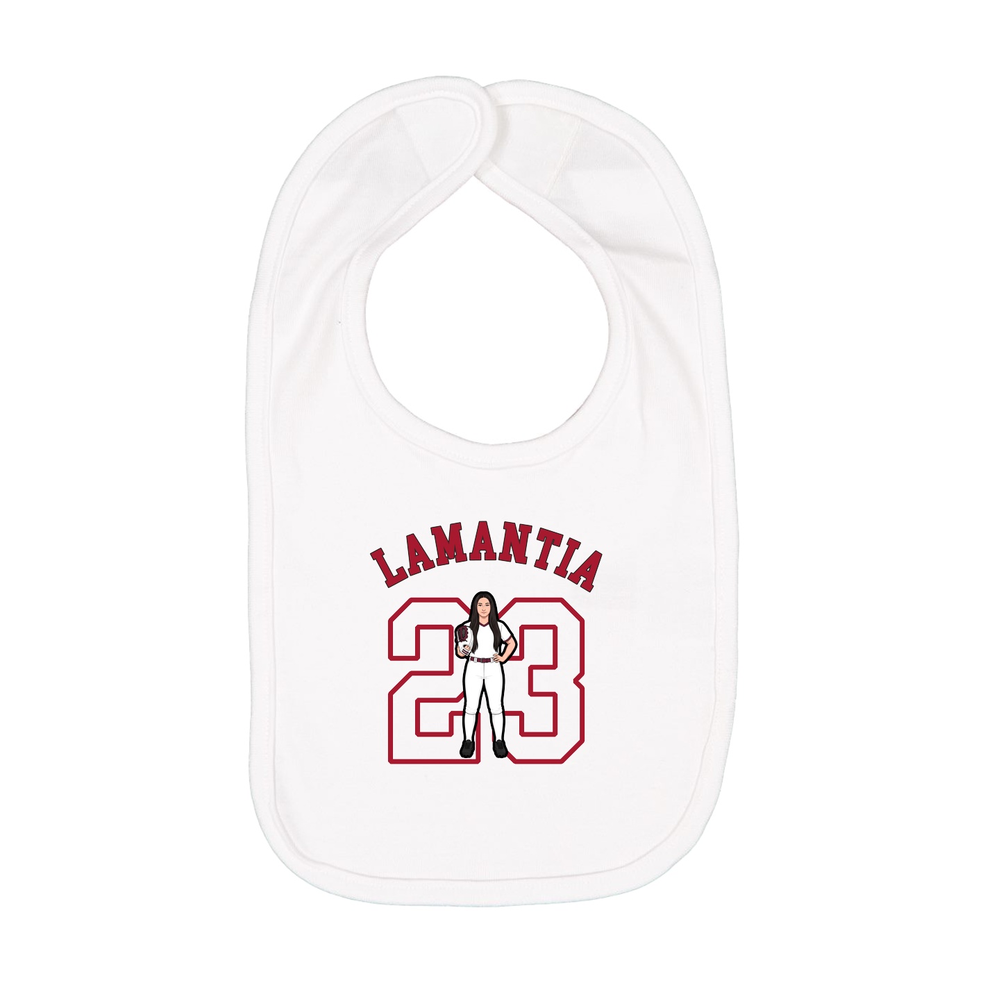 Infant Bib — Shirsey Arch in White