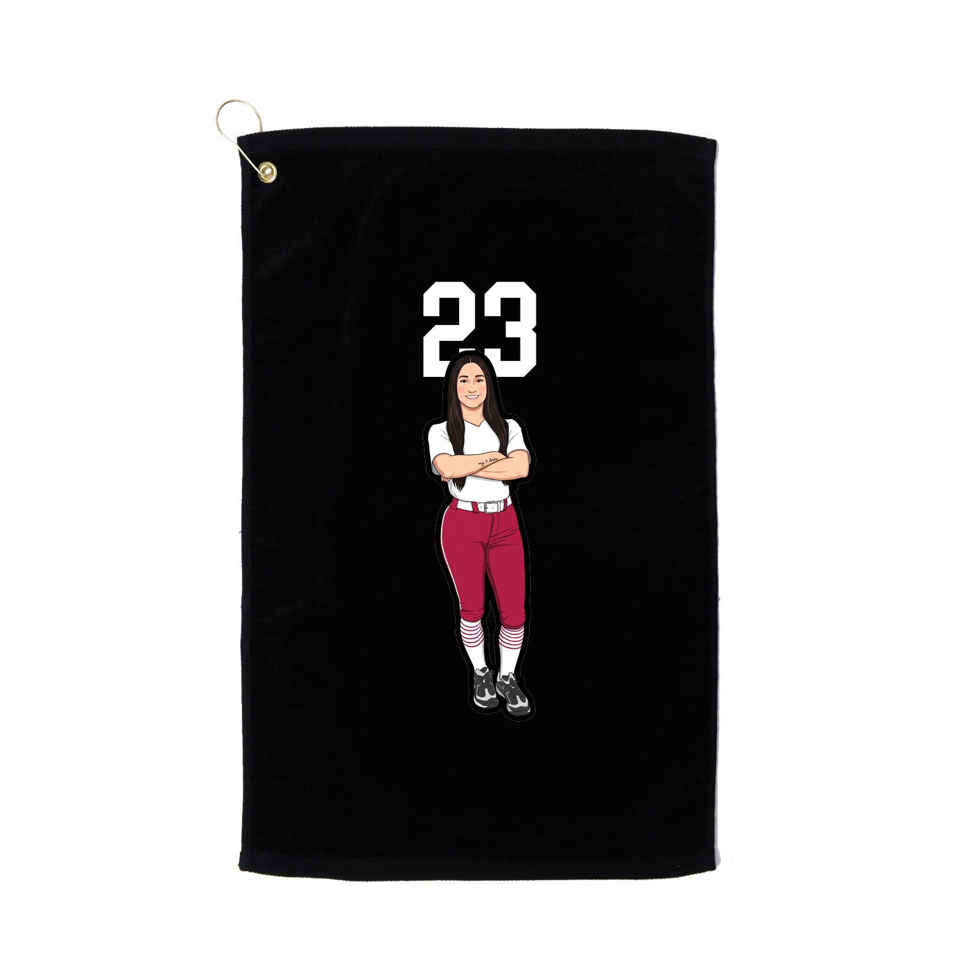 Golf Towel — Number Top in Black