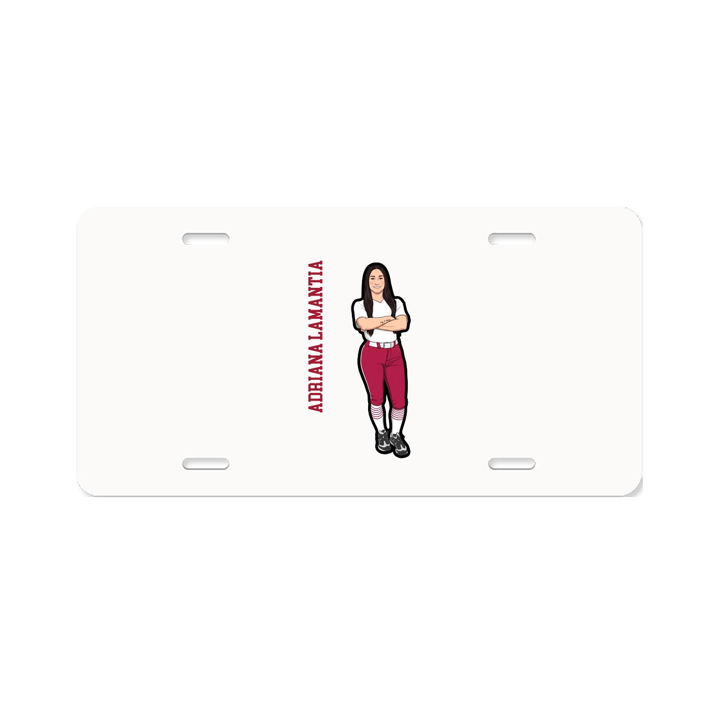 License Plate — Name Vertical in Classic