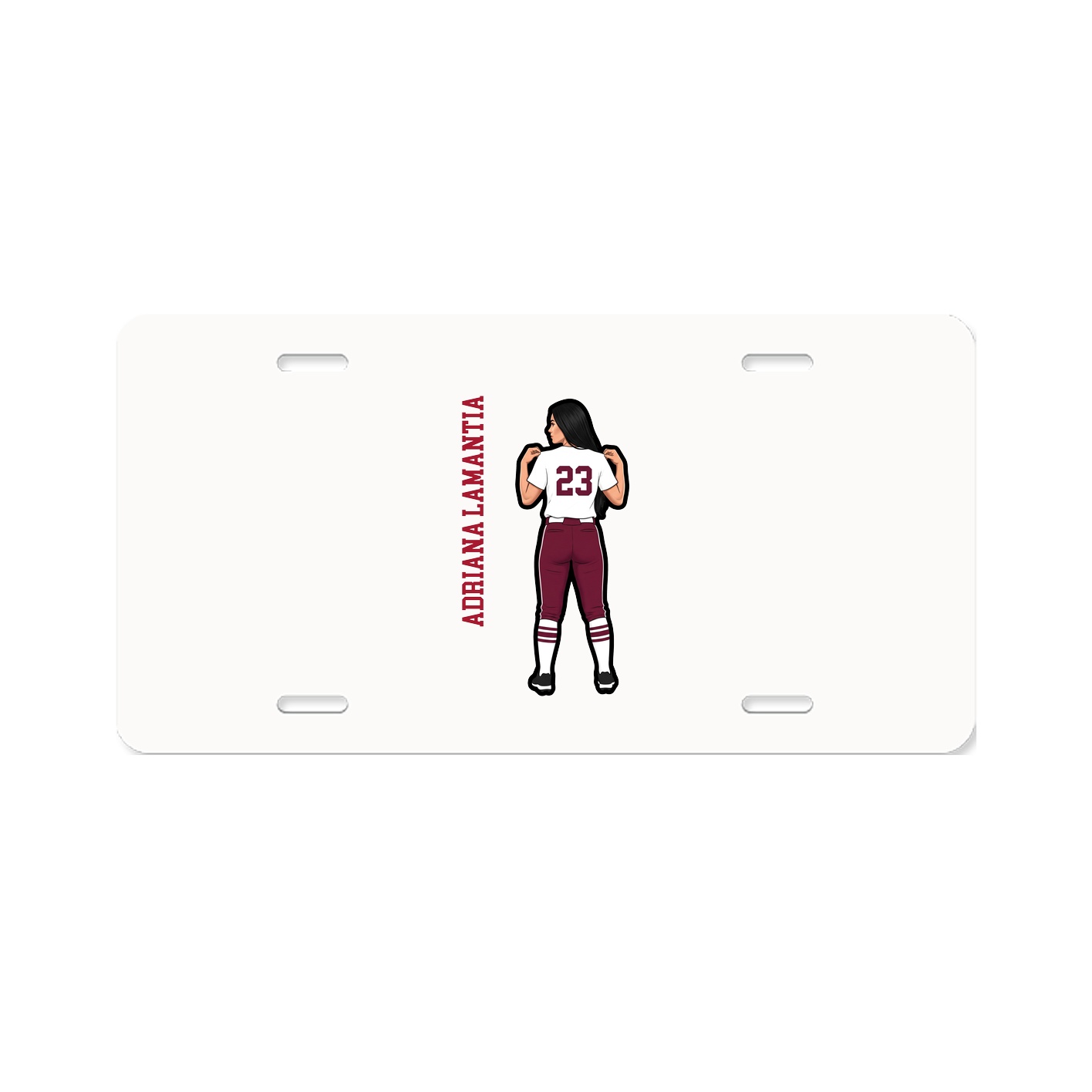 License Plate — Name Vertical in Classic