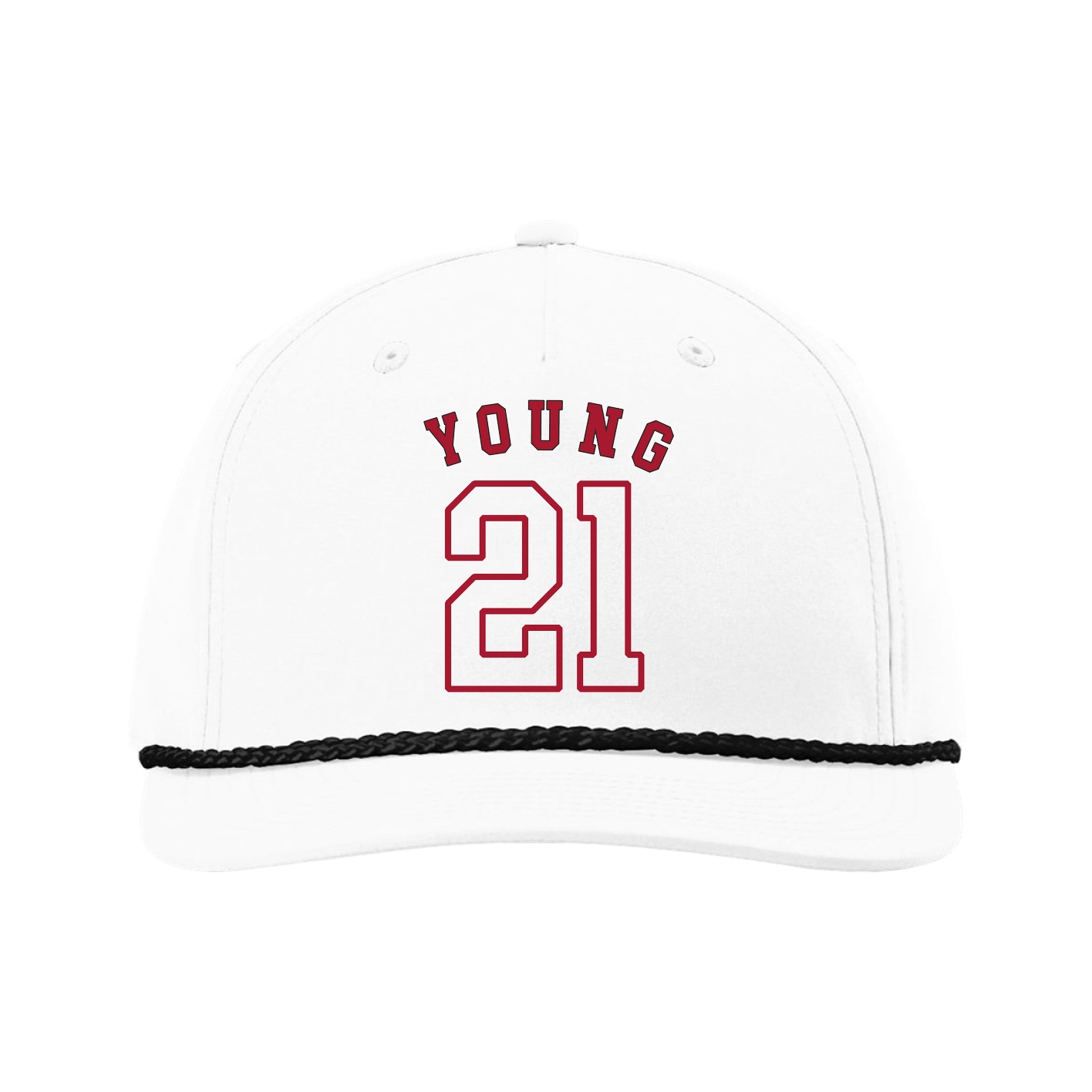 Five-Panel Classic Rope Cap — Shirsey Arch in White