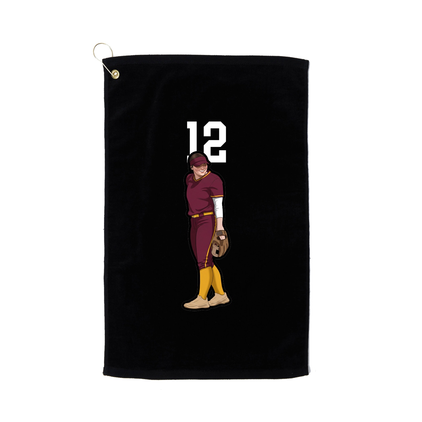 Golf Towel — Number Top in Black
