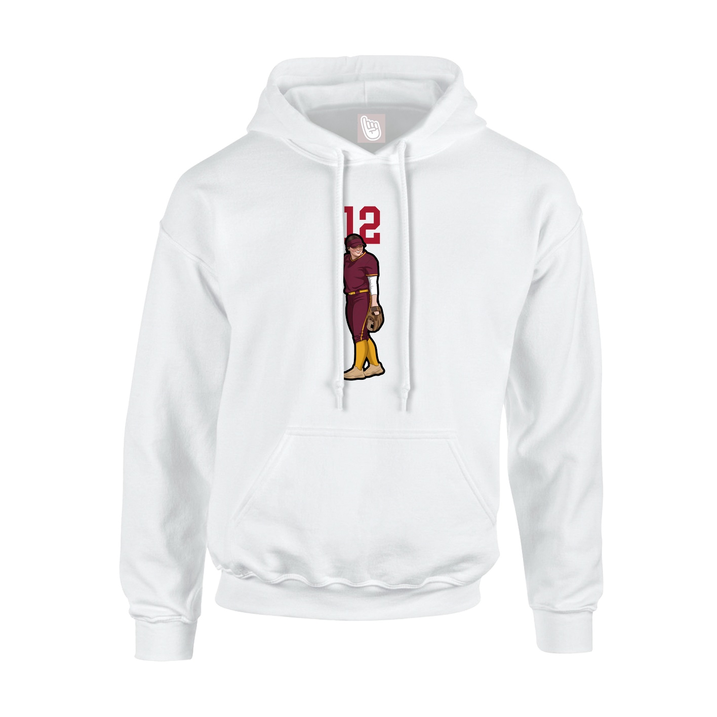 Youth Hoodie — Number Top in White