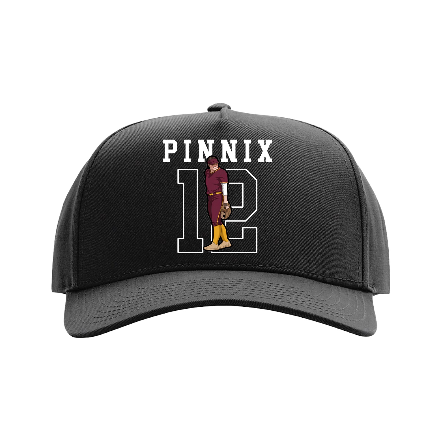 Full Fabric Five-Panel Champ Cap — Shirsey in Black