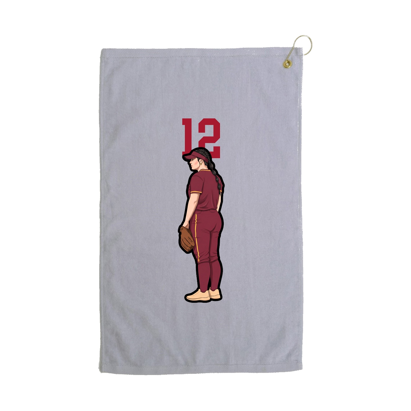 Golf Towel — Number Top in Grey