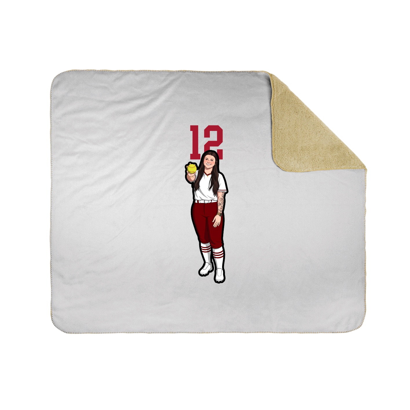 Throw Blanket — Number Top in White