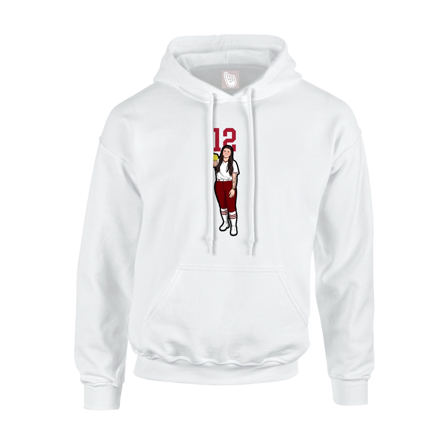 Hoodie — Number Top in White