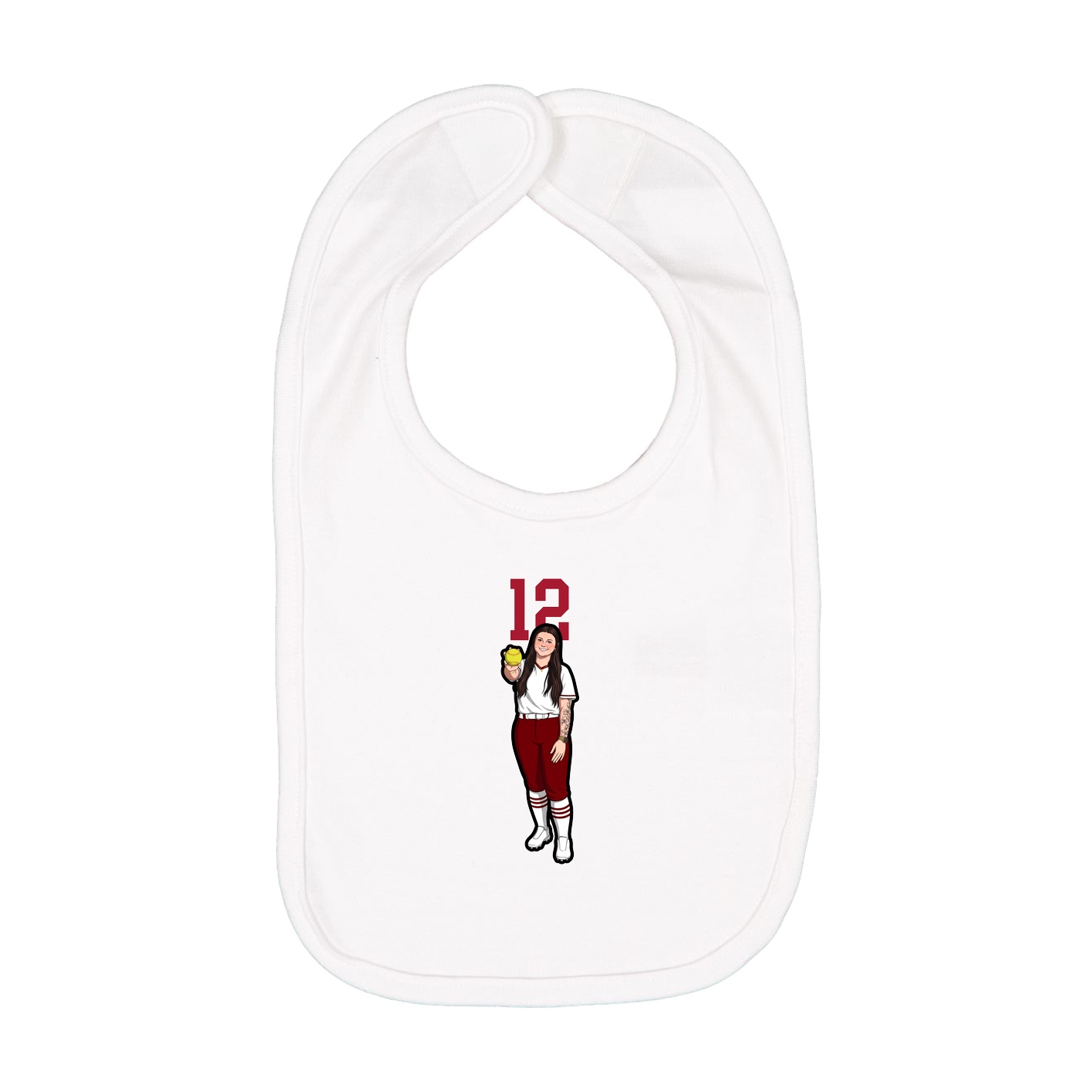 Infant Bib — Number Top in White