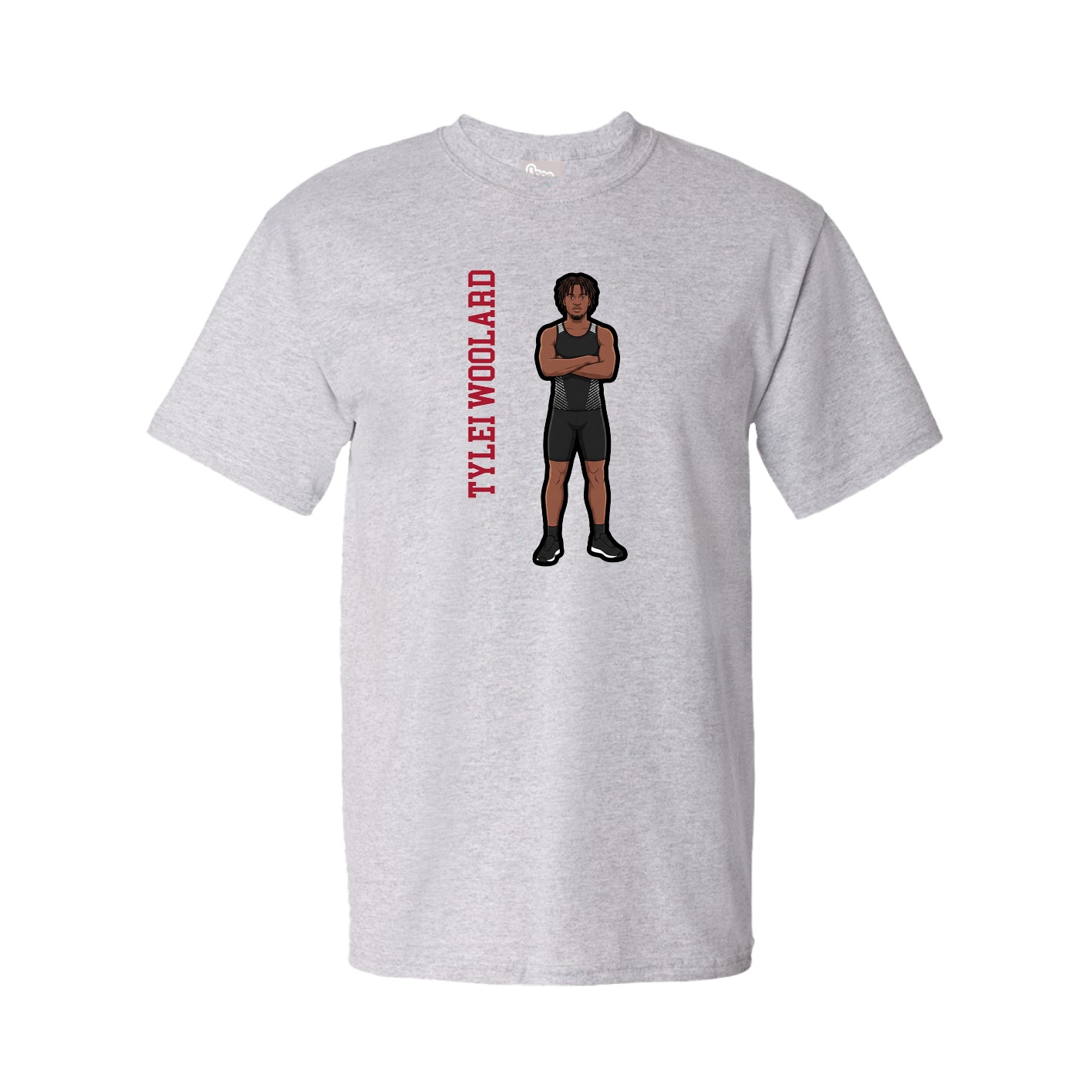 Youth Tee — Name Vertical in Grey