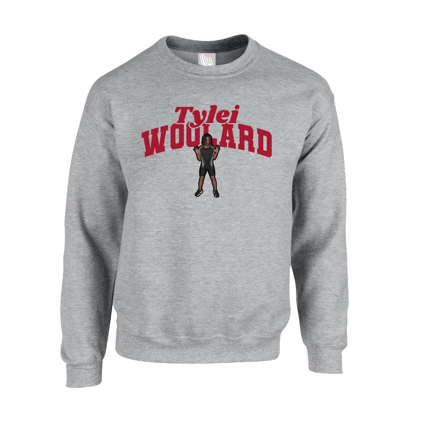 Fleece Crew — Signature Arch in Grey