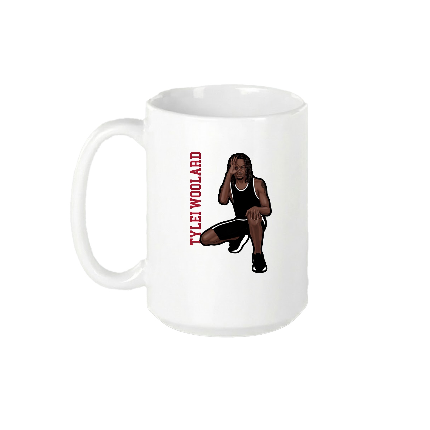15oz Coffee Mug — Name Vertical in White