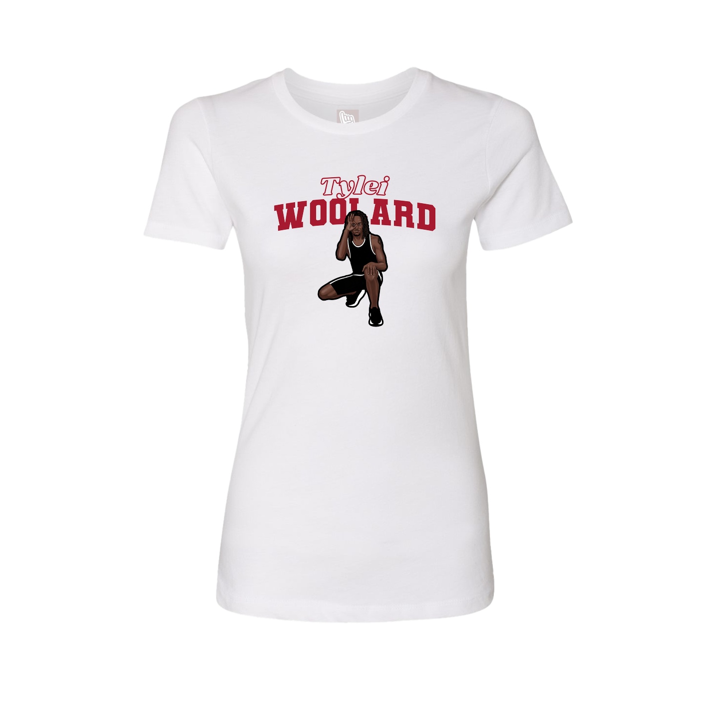 Womens Tee — Name Arch in White
