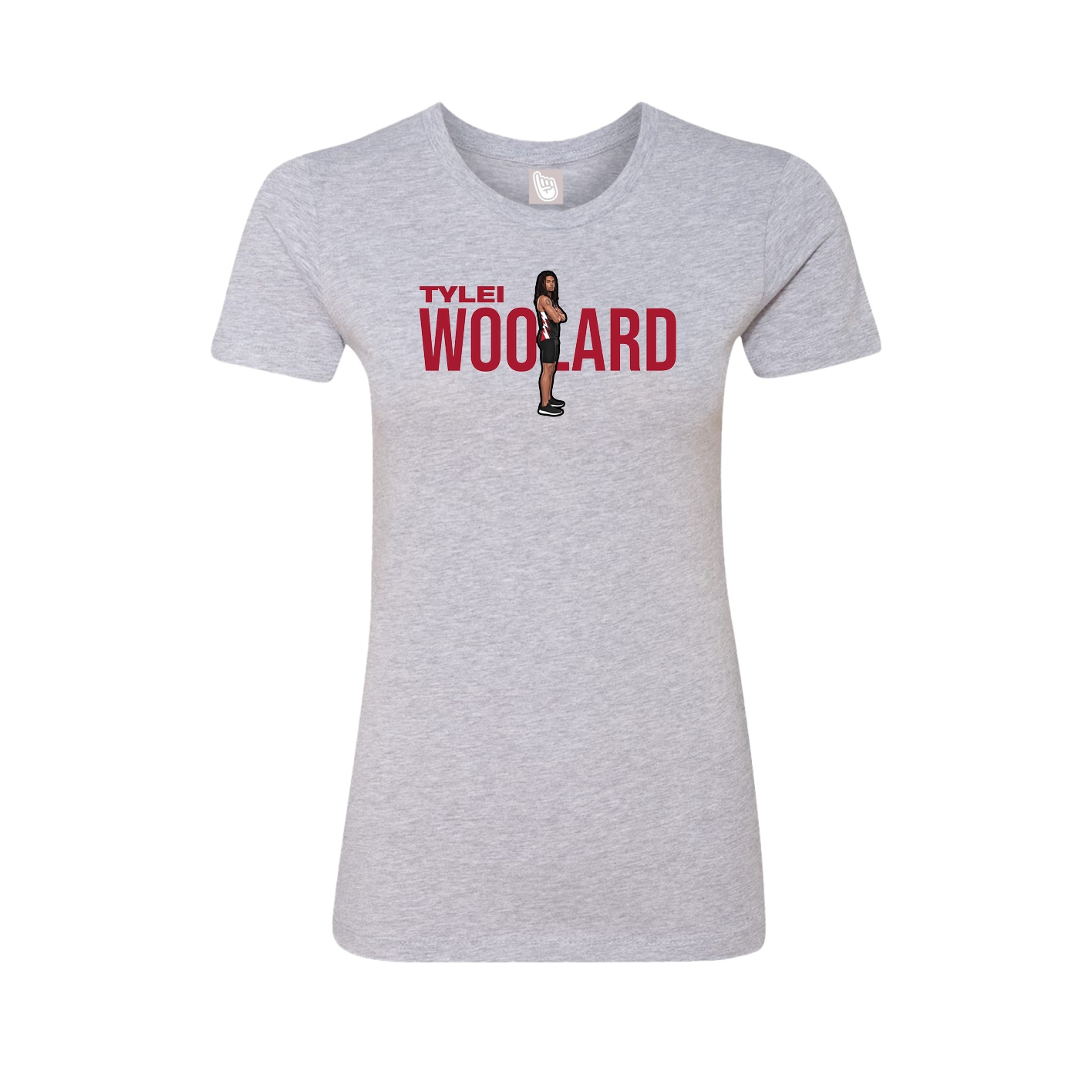 Womens Tee — Player Name in Grey