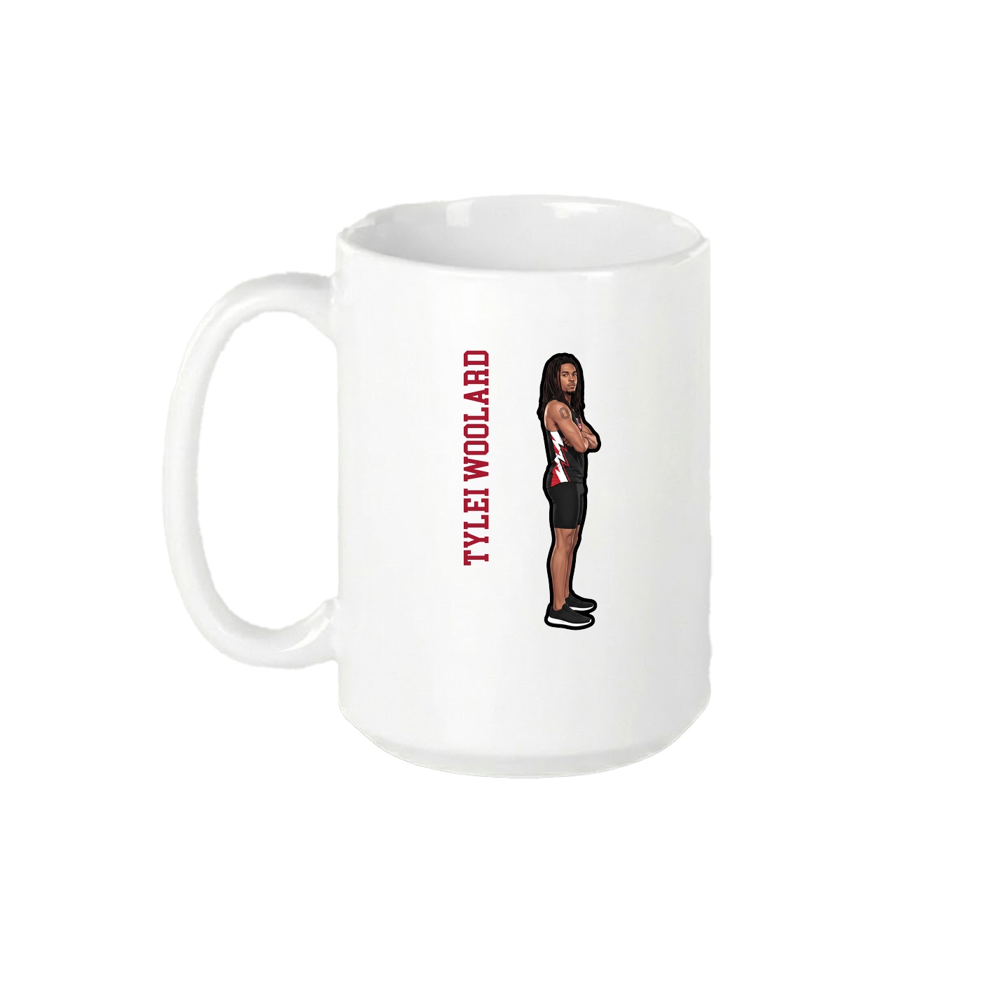 15oz Coffee Mug — Name Vertical in White
