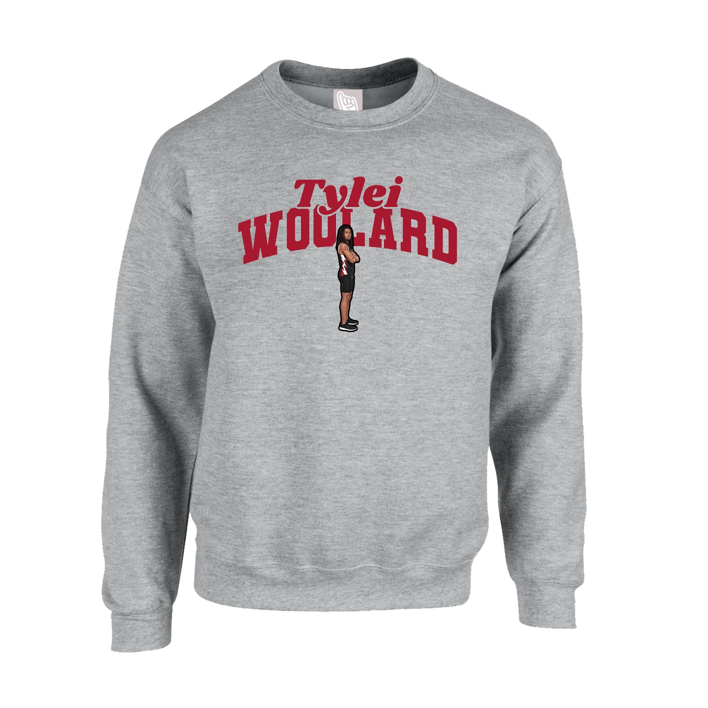 Fleece Crew — Signature Arch in Grey