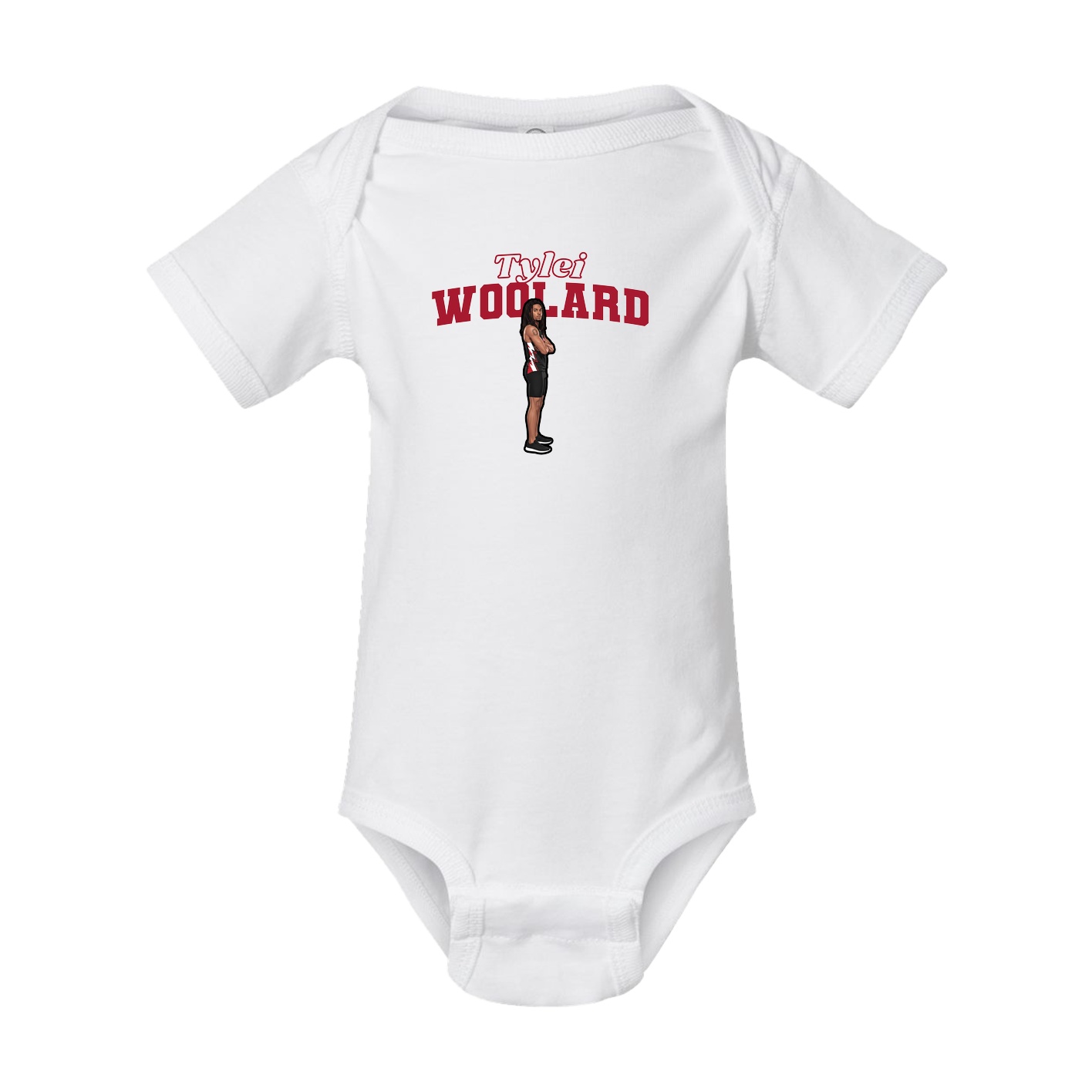 Baby Onesie — Name Arch in White