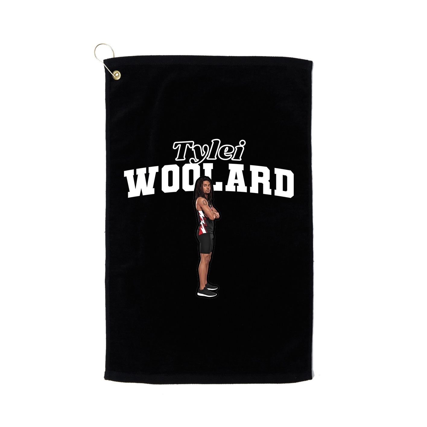 Golf Towel — Name Arch in Black