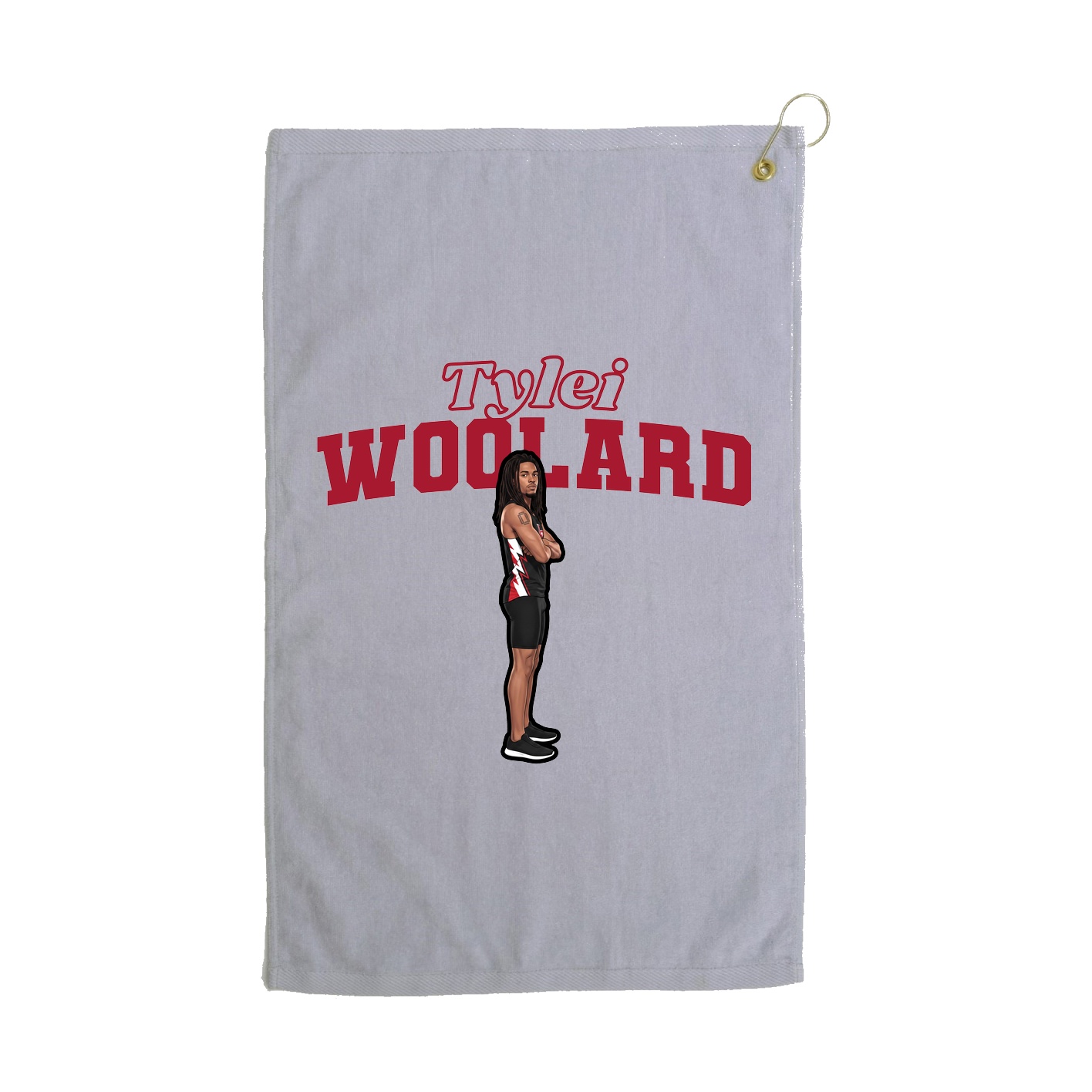 Golf Towel — Name Arch in Grey