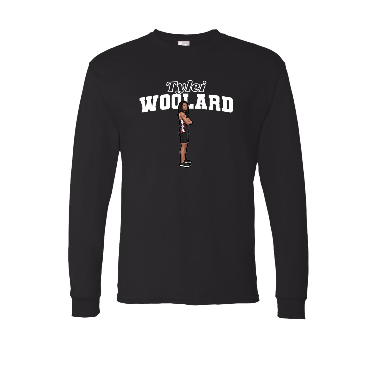Long Sleeve Tee — Name Arch in Black