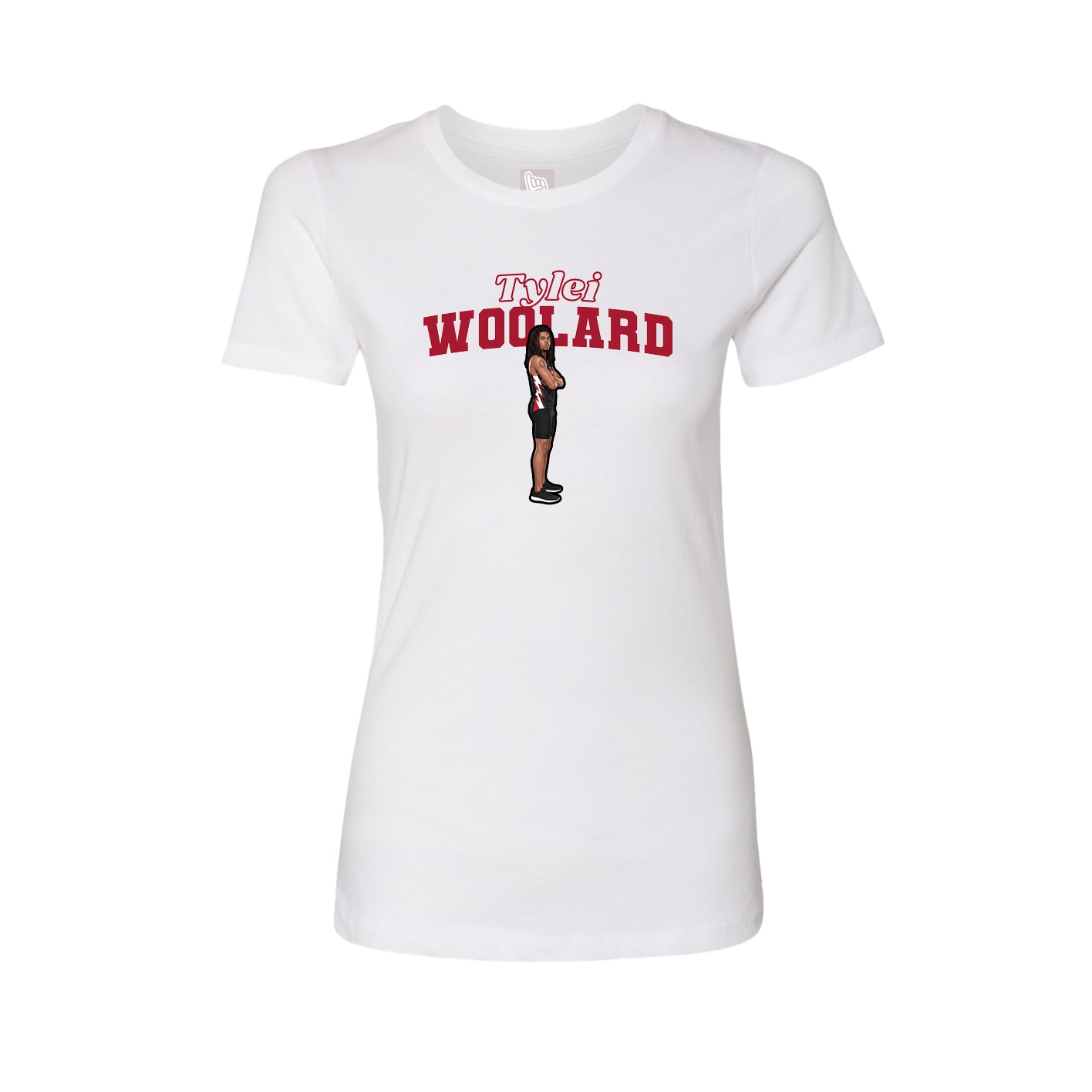 Womens Tee — Name Arch in White