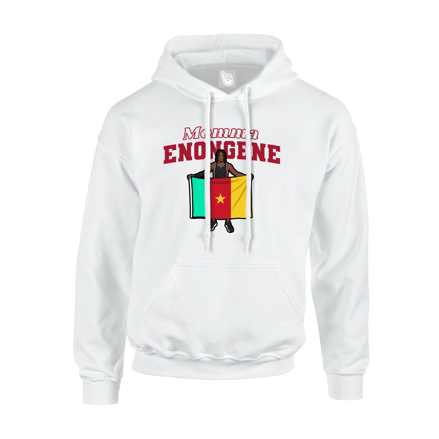 Youth Hoodie — Mothers Day Block in White