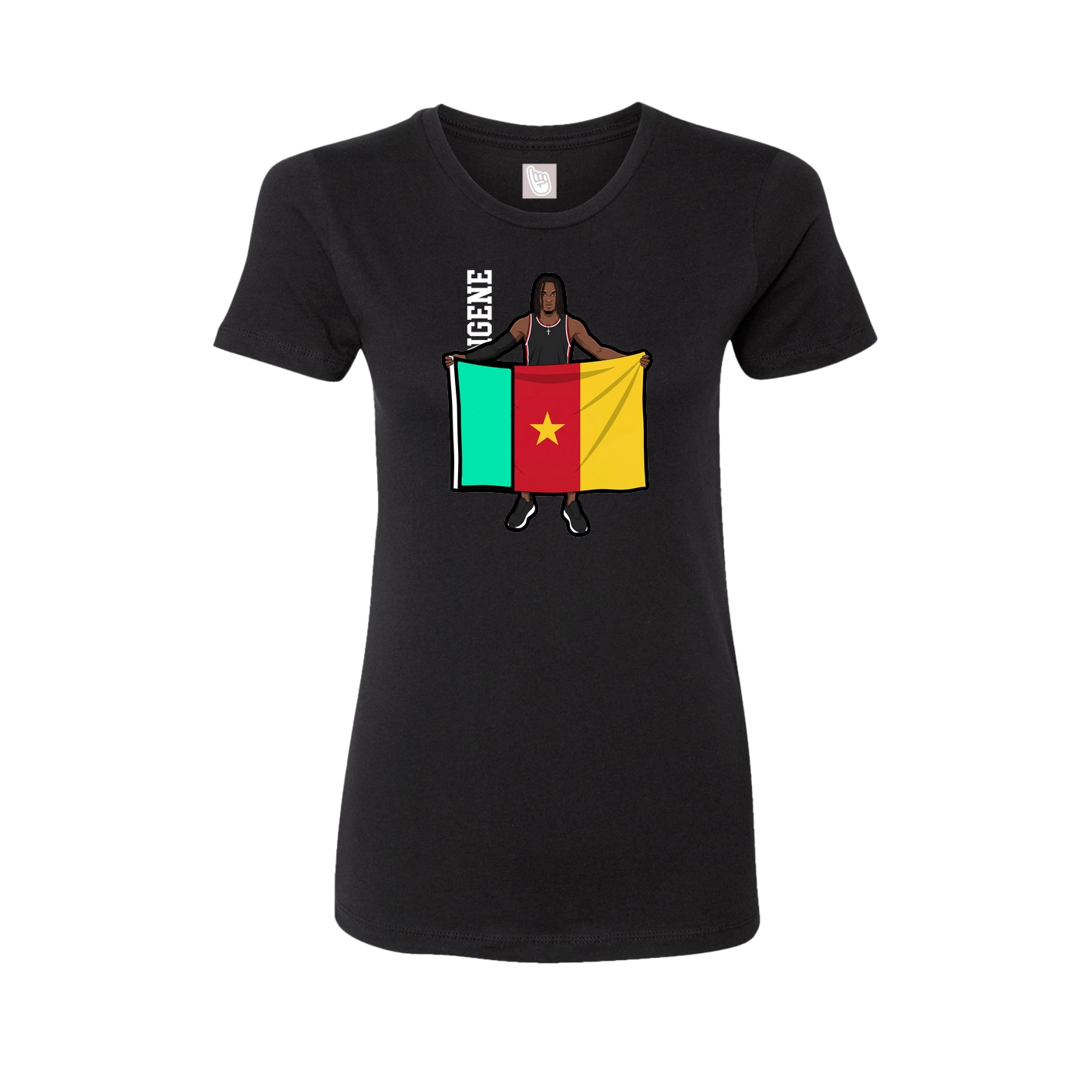 Fitted Women's Tee — Name Vertical in Black
