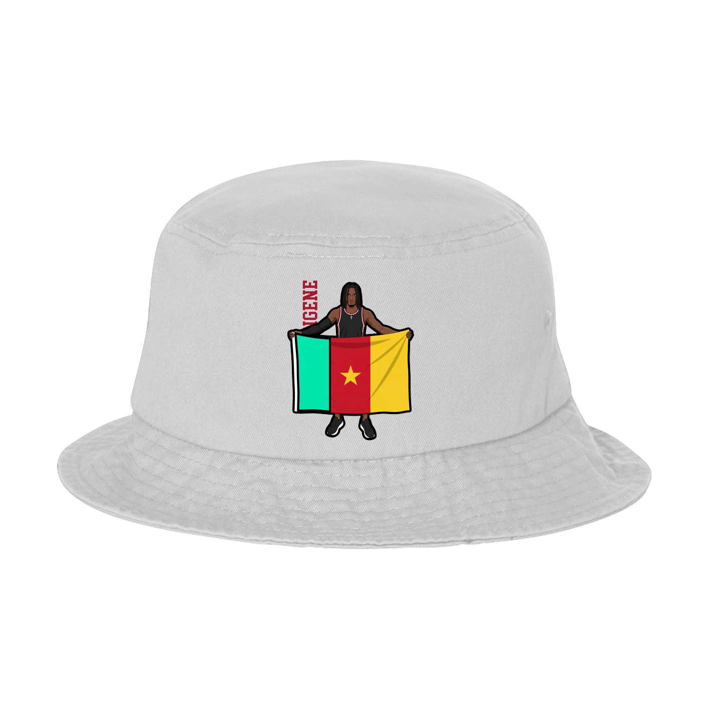 Bucket Cap — Name Vertical in White