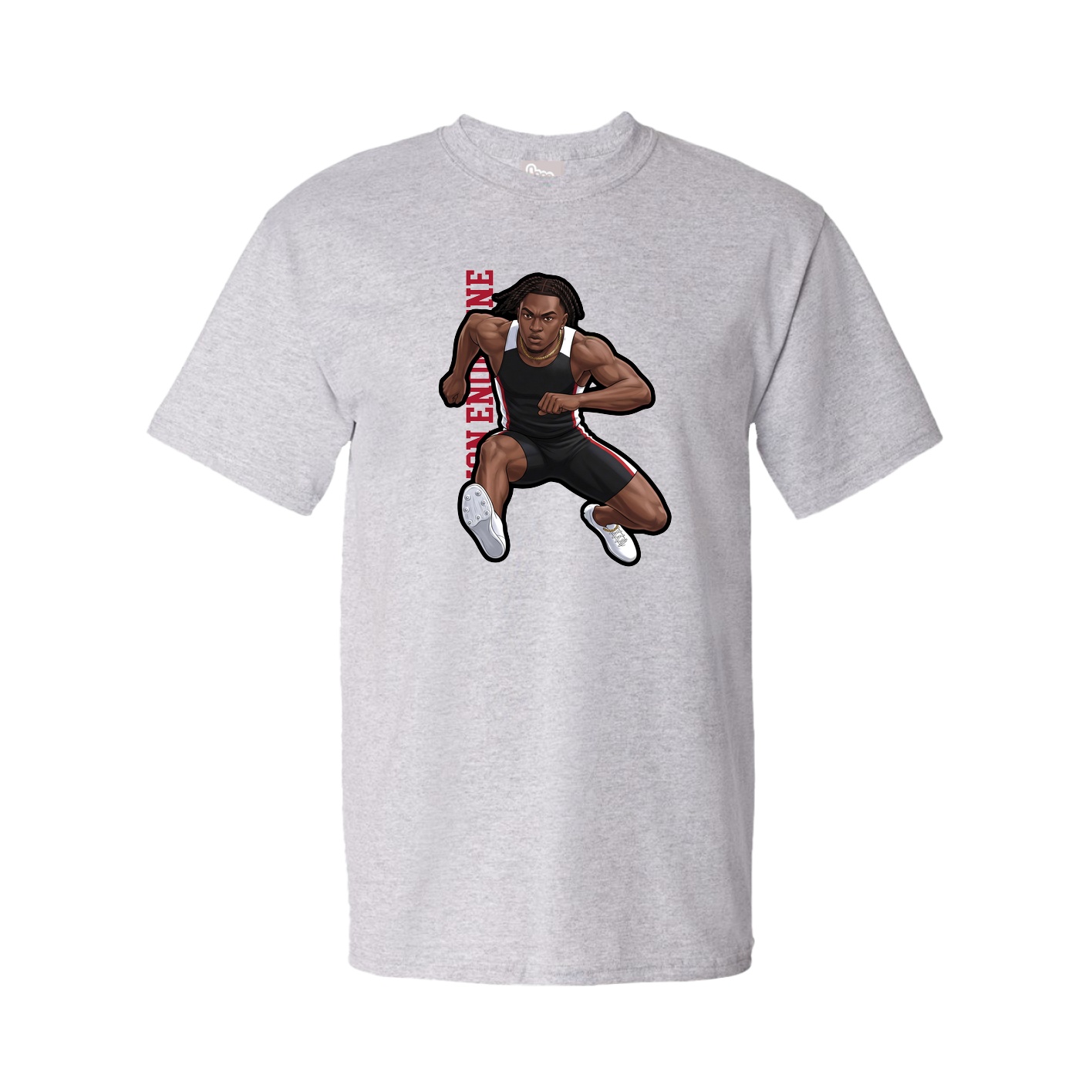 Youth Tee — Name Vertical in Grey