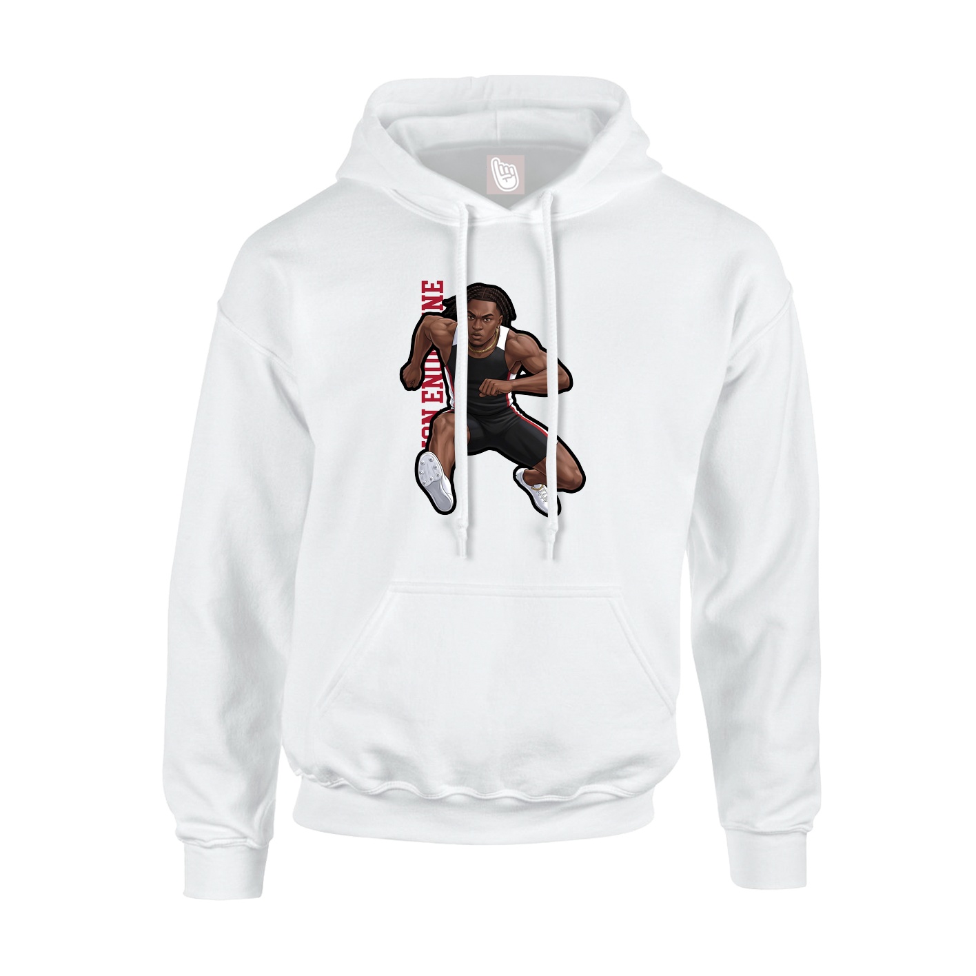Youth Hoodie — Name Vertical in White