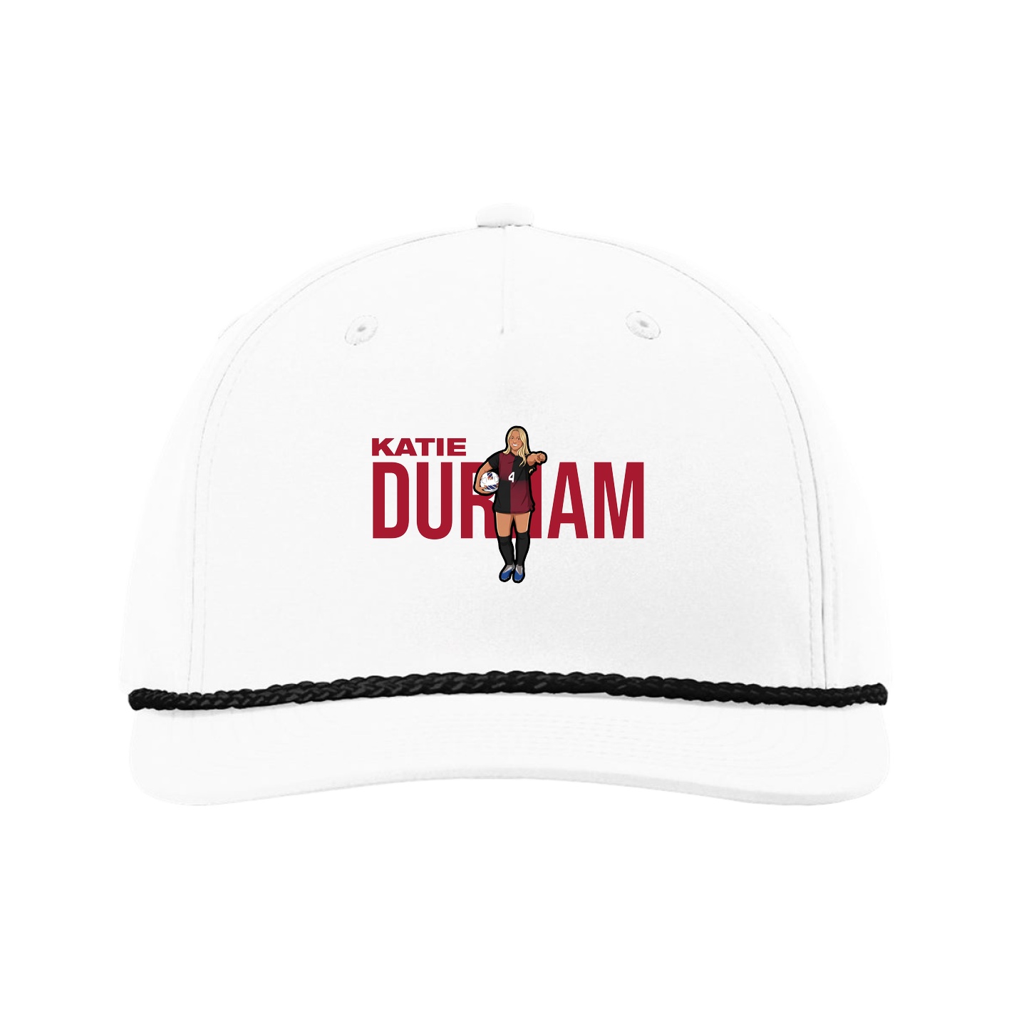 Five-Panel Classic Rope Cap — Player Name in White
