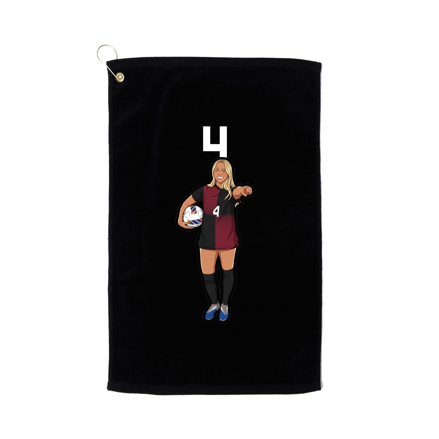 Golf Towel — Number Top in Black