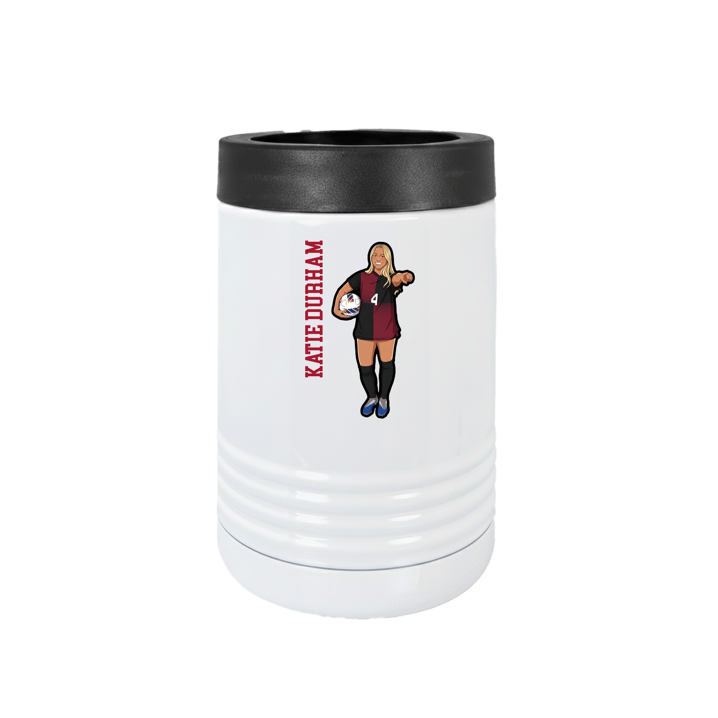 Beverage Holder — Name Vertical in White