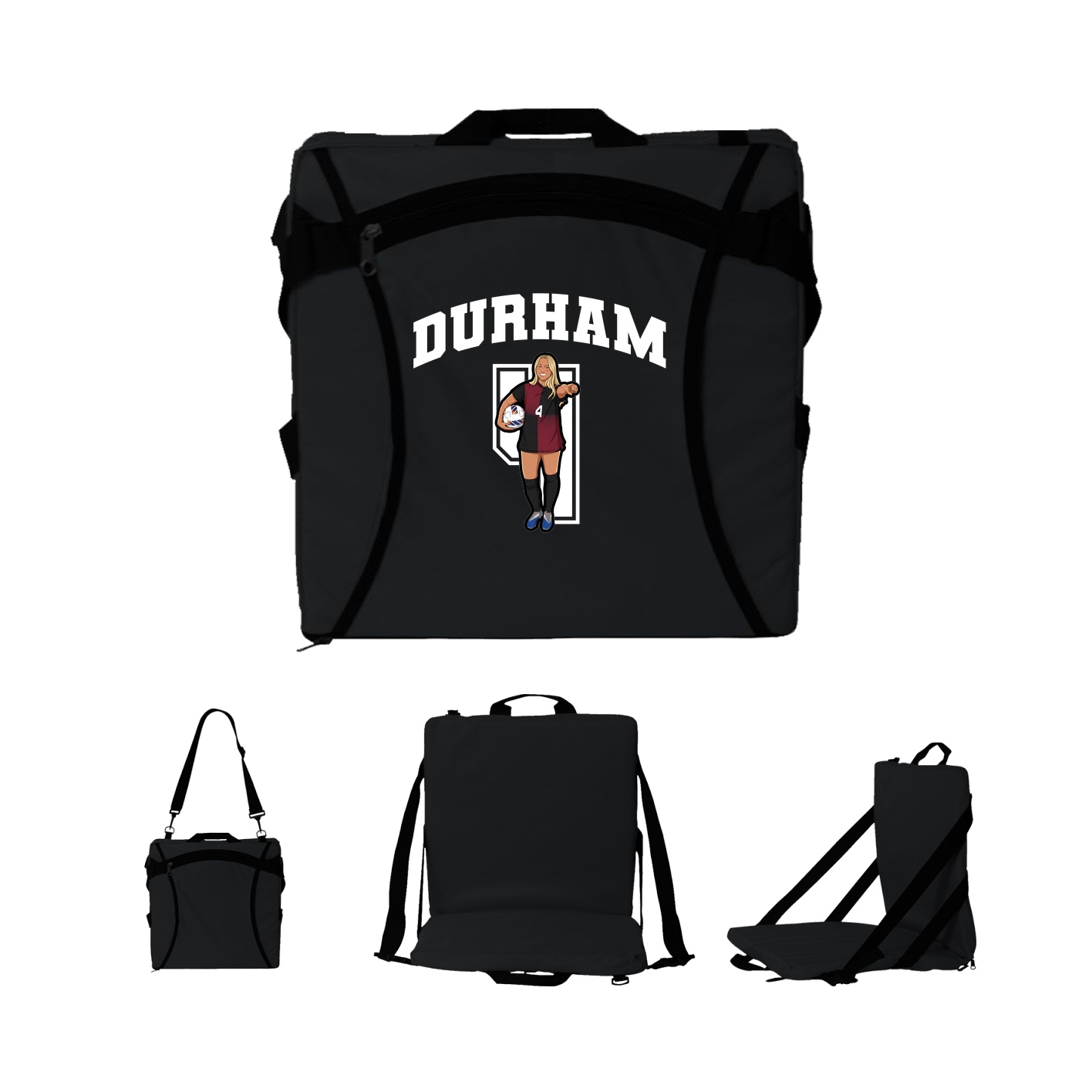 Folding Stadium Seat — Number in Black