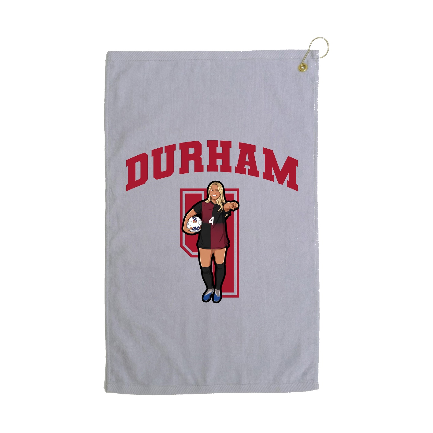 Golf Towel — Number in Grey
