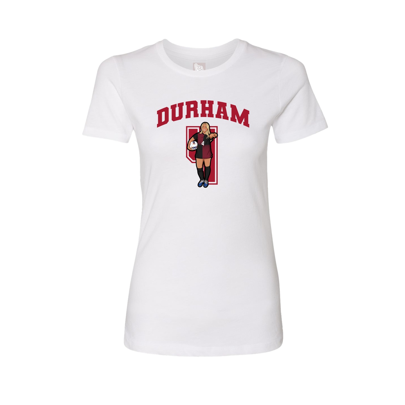 Fitted Women's Tee — Number in White