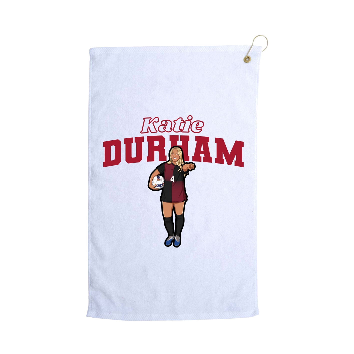 Golf Towel — Name Arch in White