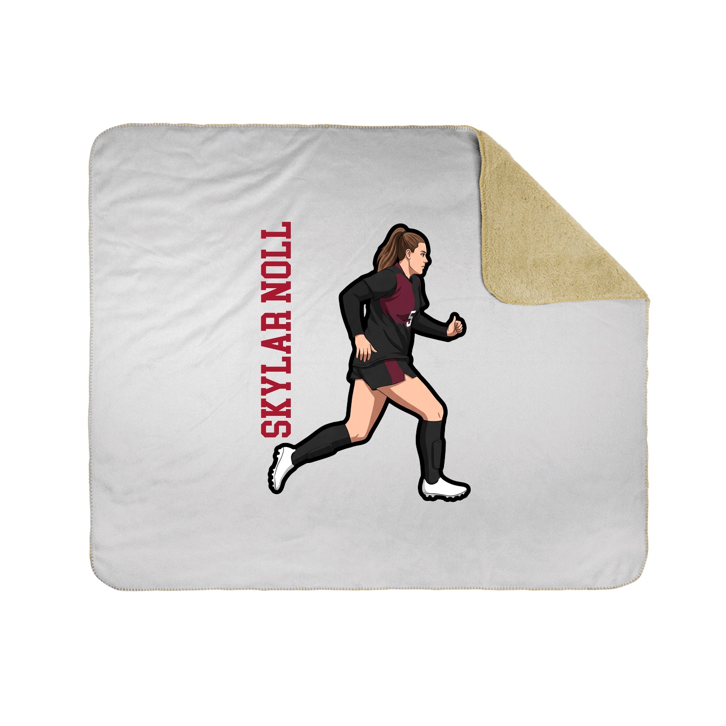 Throw Blanket — Name Vertical in White