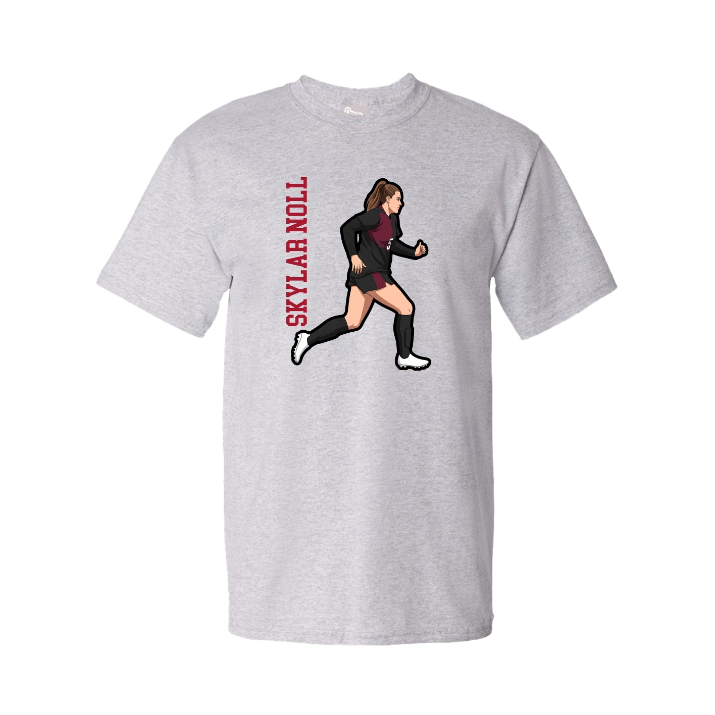 Tee — Name Vertical in Grey