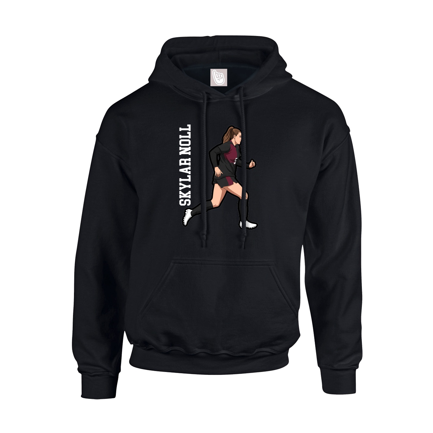 Youth Hoodie — Name Vertical in Black