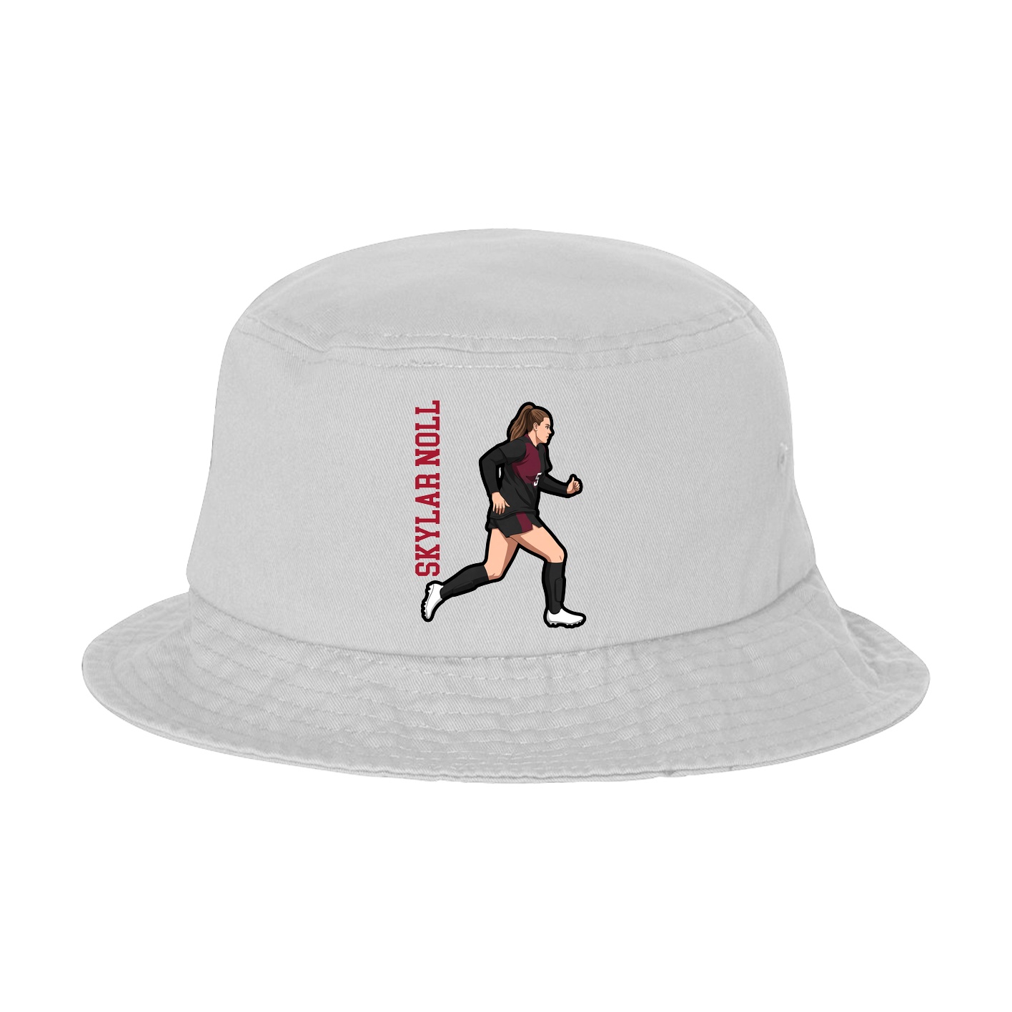 Bucket Cap — Name Vertical in White