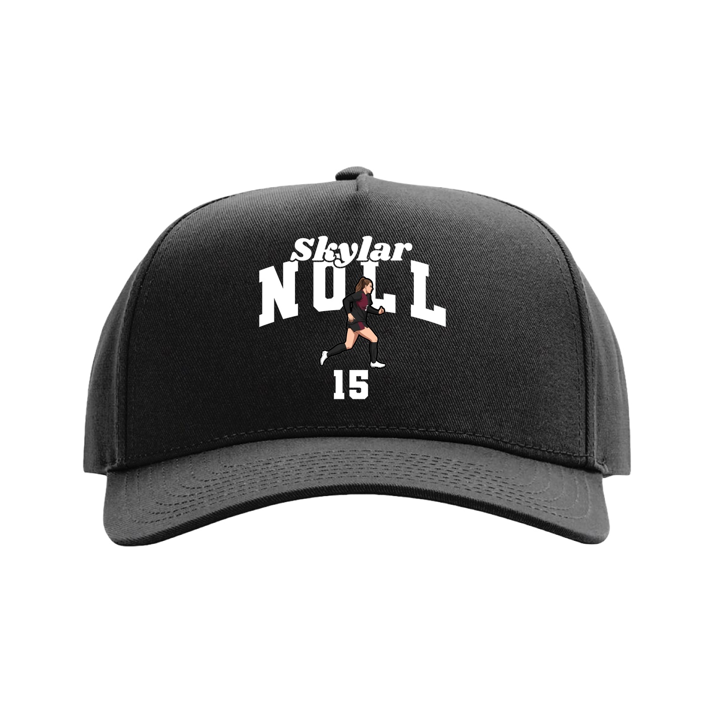 Full Fabric Five-Panel Champ Cap — Signature Arch in Black