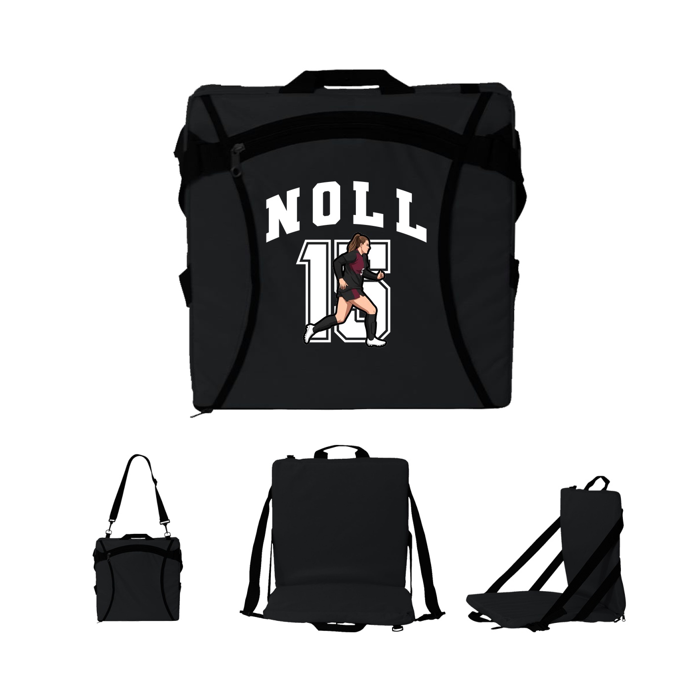 Folding Stadium Seat — Number in Black