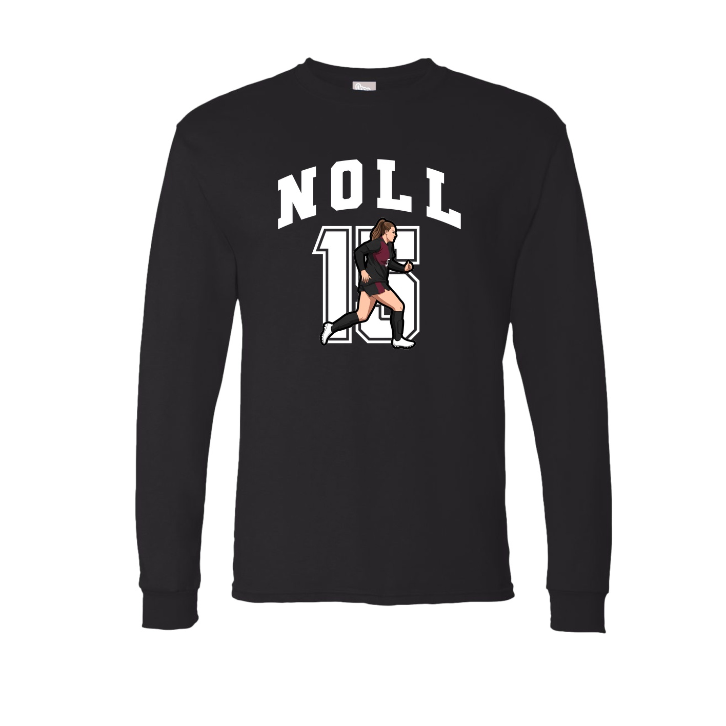 Long Sleeve Tee — Number in Black