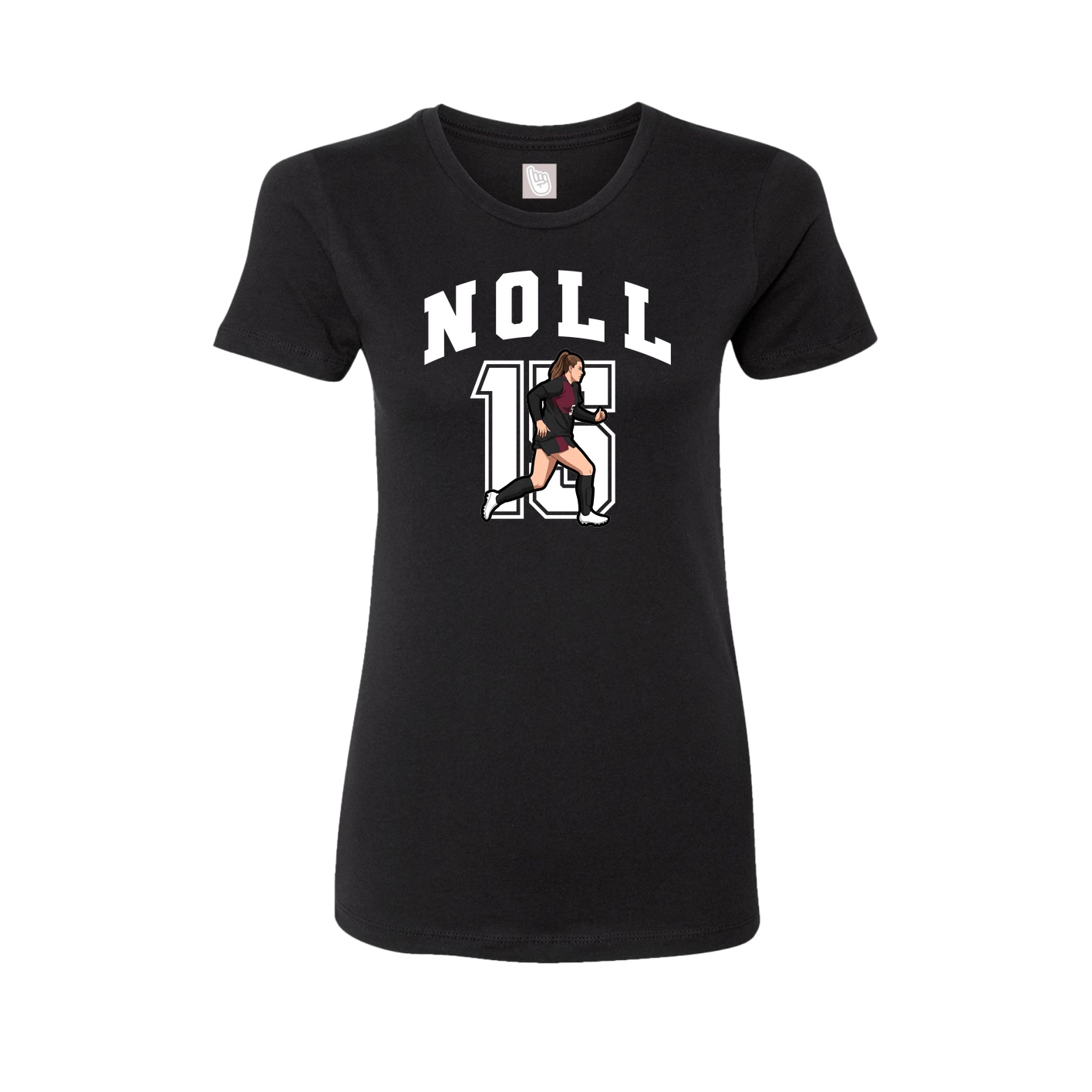 Fitted Women's Tee — Number in Black