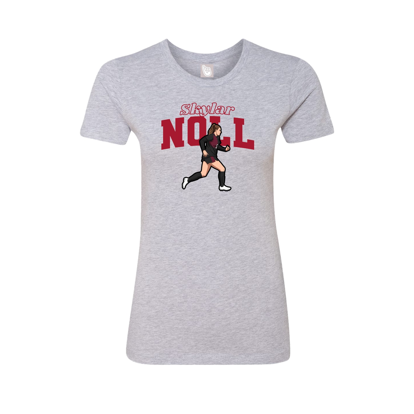 Fitted Women's Tee — Name Arch in Grey
