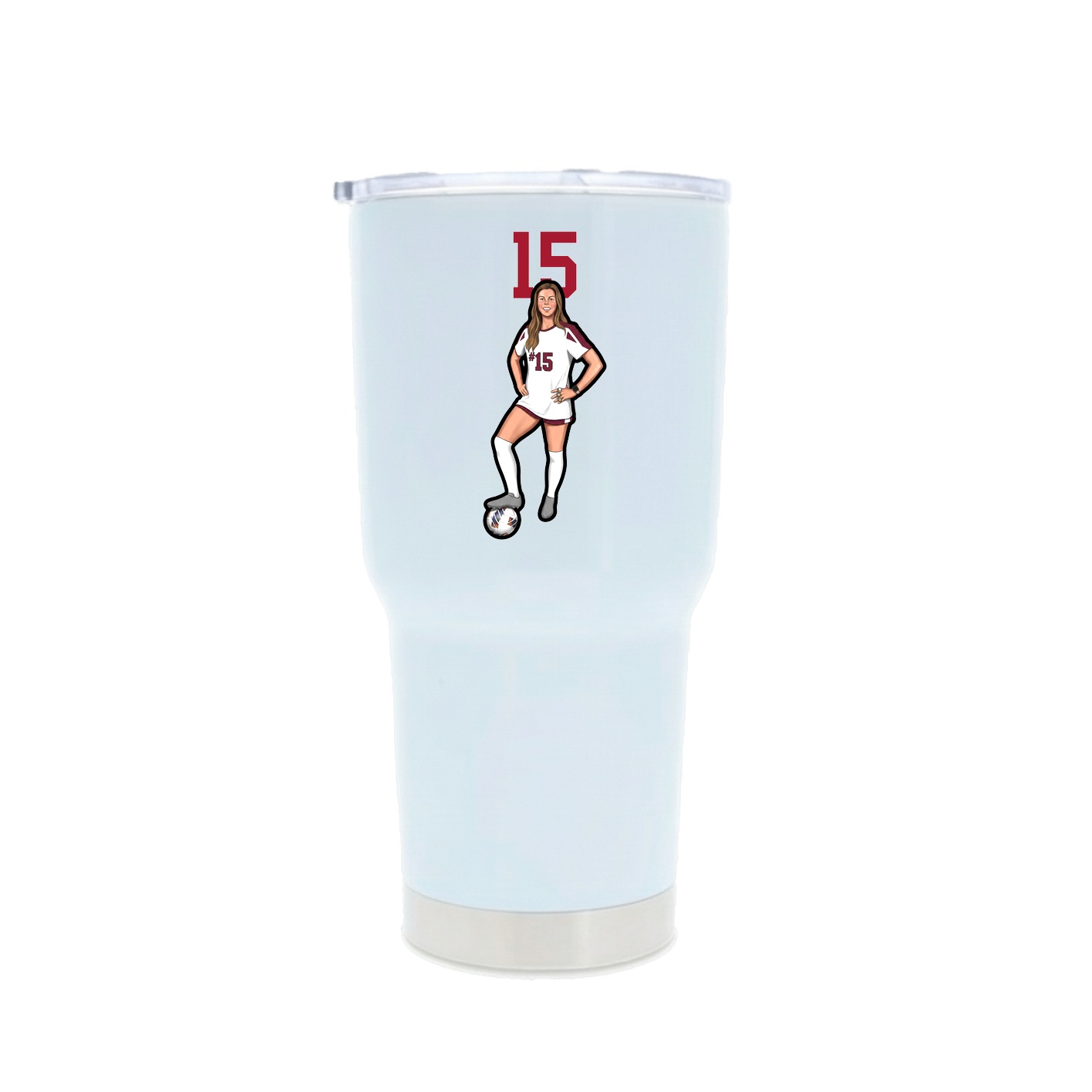 30oz Stainless Steel Tumbler — Number Top in White