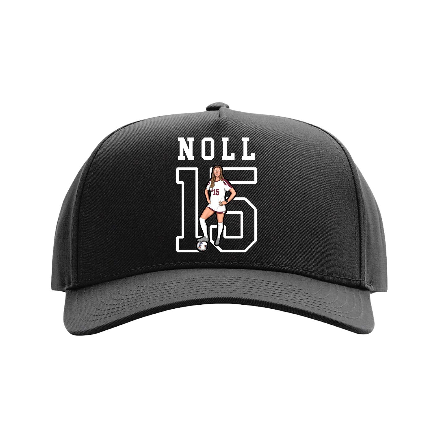 Full Fabric Five-Panel Champ Cap — Shirsey in Black